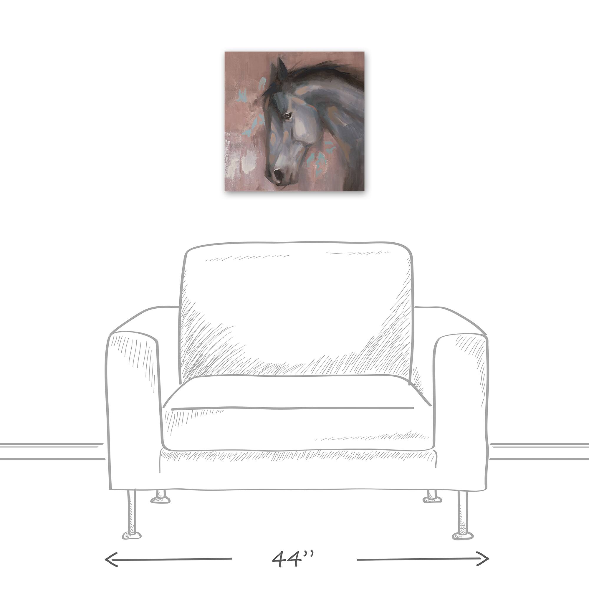 Horse on Red Canvas Wall Art